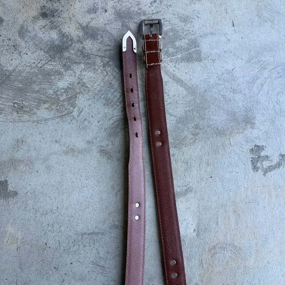 Vintage 90s Greg Norman Leather Belt Brown Size 34
